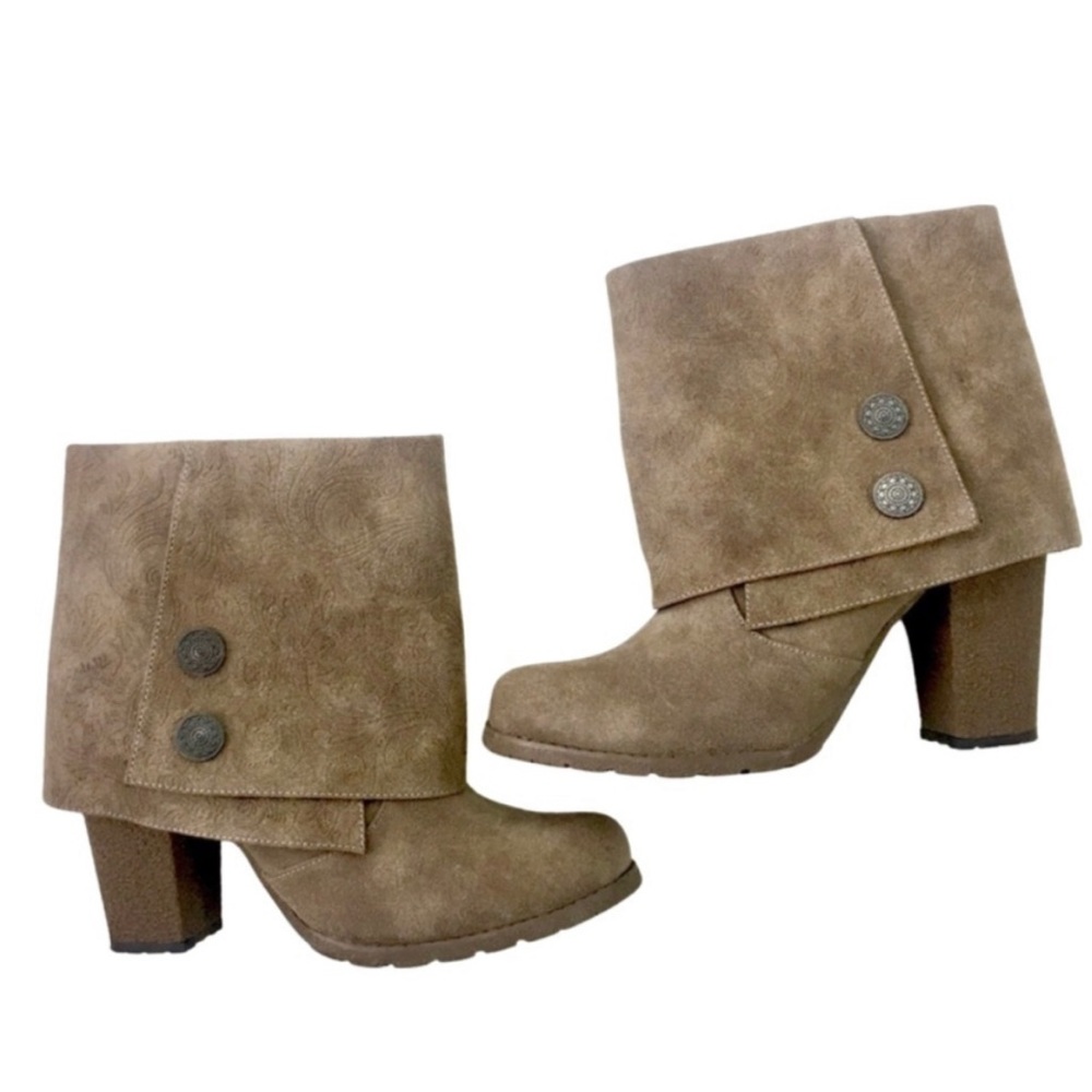 NWOT Muk Luks Chris Embossed Cuff Boots - Picture 2 of 6